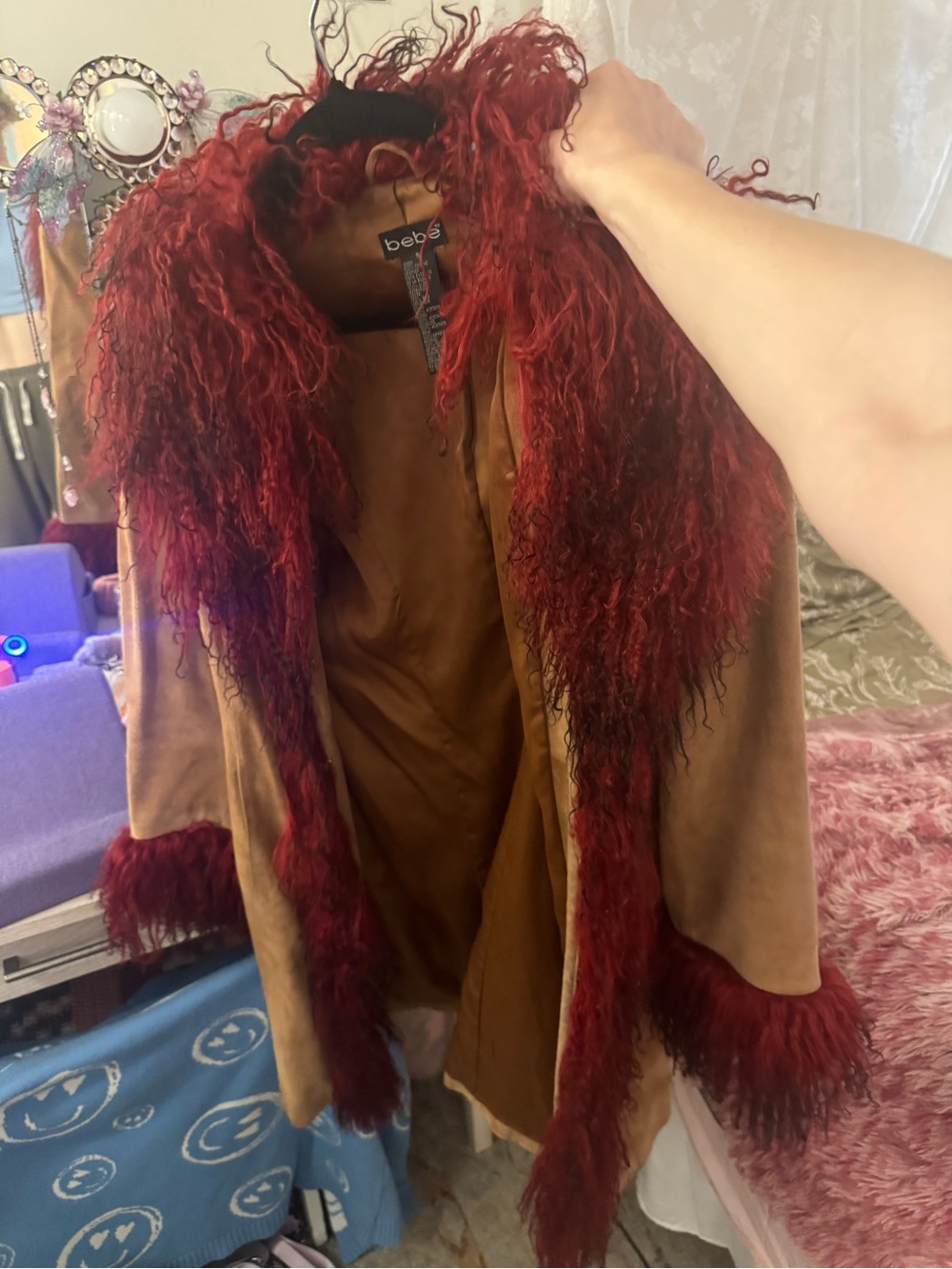 ISO bebe tan and red afghan coat (SEARCHING, NOT SELLING)